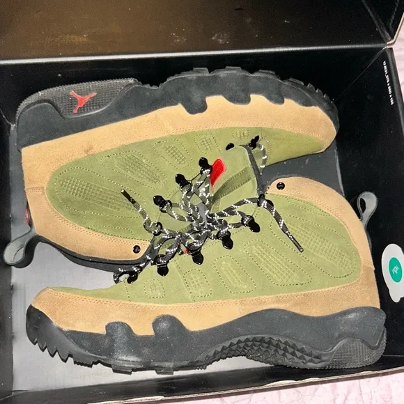 Air Jordan 9 Retro, Men’s Size 13, Green and Tan Nike Air Jordan 9 Retro NRG Military Brown Legion Green  main image 2
